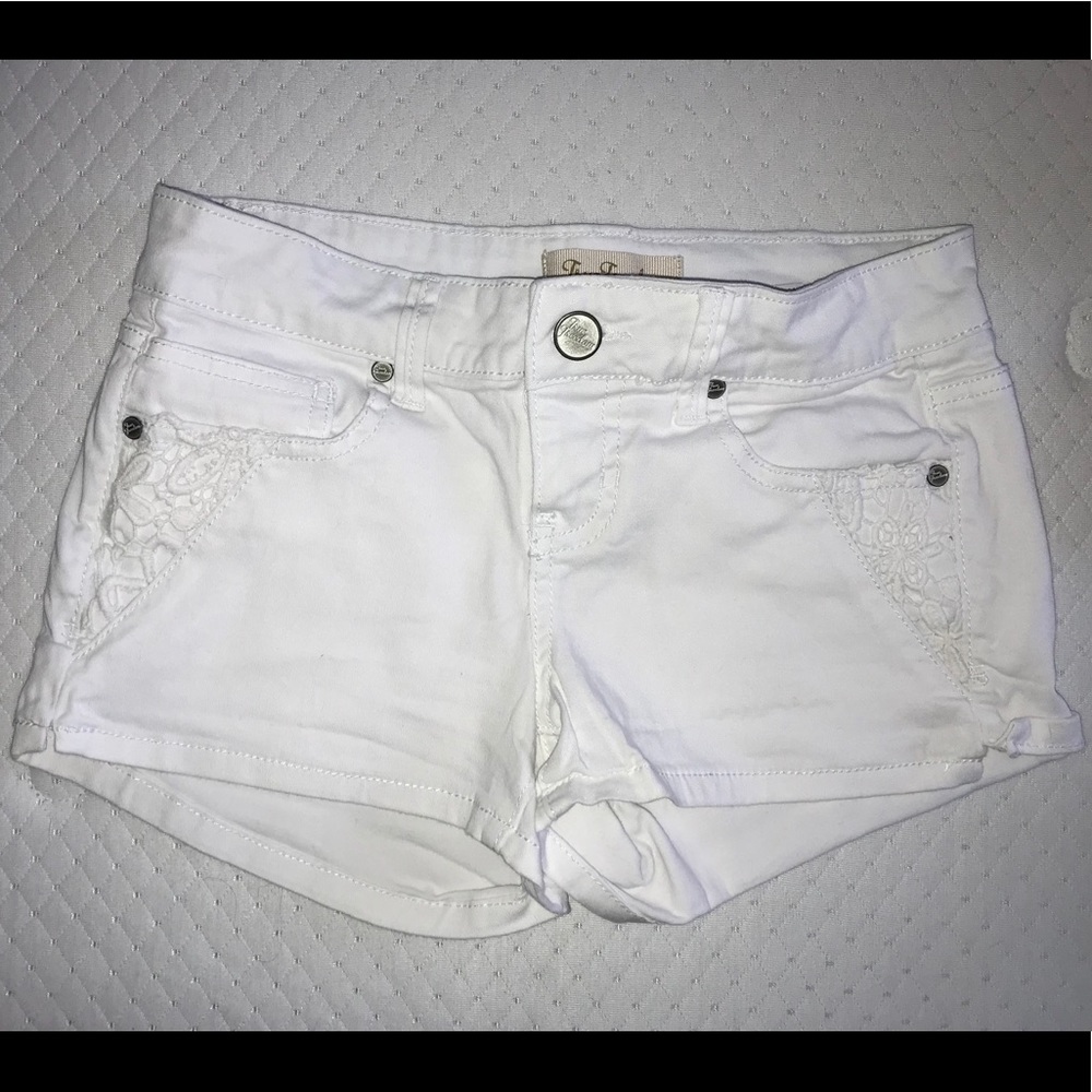 Juniors White Jean Shorts